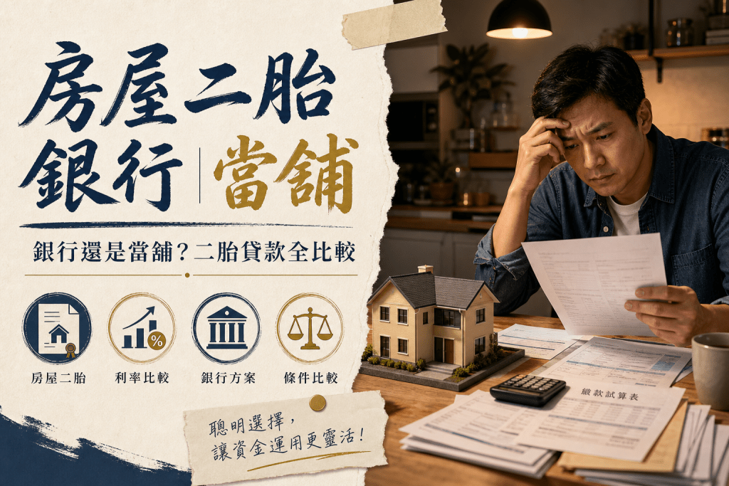 房屋二胎 銀行 當舖