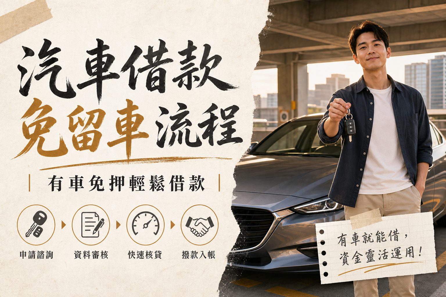 汽車借款 免留車 流程